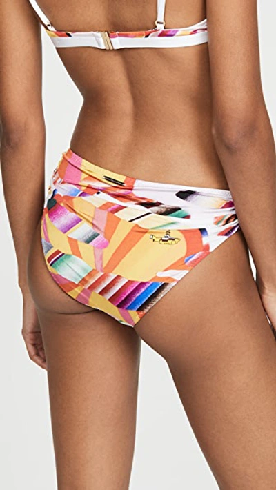 Shop Stella Mccartney Draped Classic Bikini Bottoms In Yellow/orange