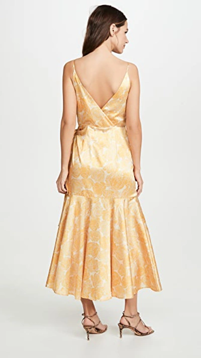 Shop Acler Dana Wrap Dress In Lemon Floral