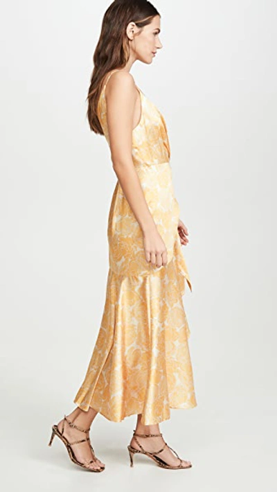 Shop Acler Dana Wrap Dress In Lemon Floral