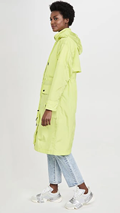 Shop Avec Les Filles Oversized Nylon Rain Anorak In Chartreuse