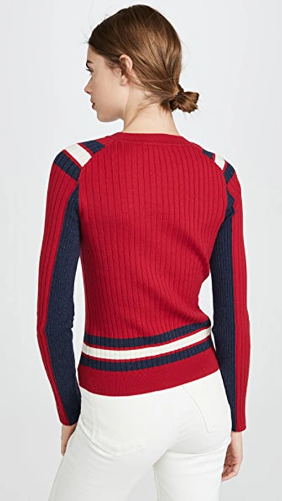 Shop Rag & Bone Julee Crew Sweater In Bright Red