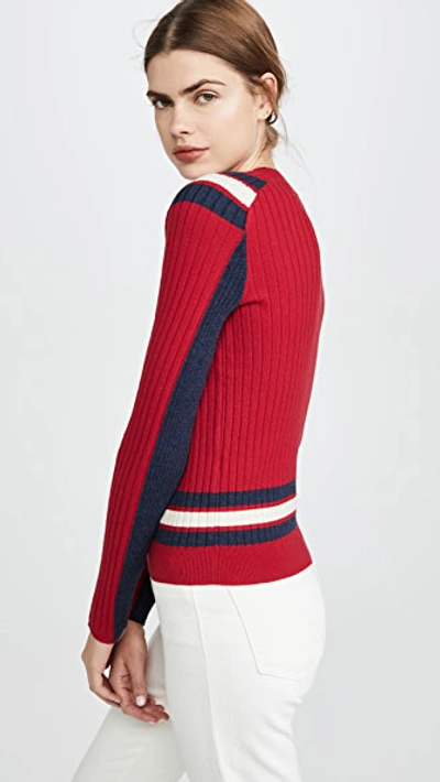 Shop Rag & Bone Julee Crew Sweater In Bright Red