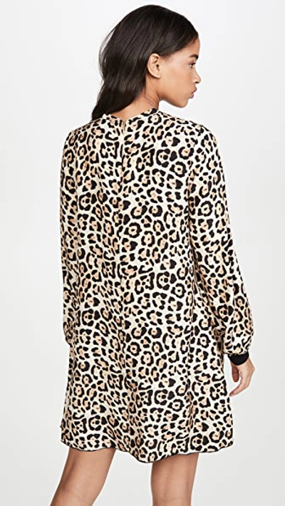 Leopard Print Bishop Sleeve Mini Dress