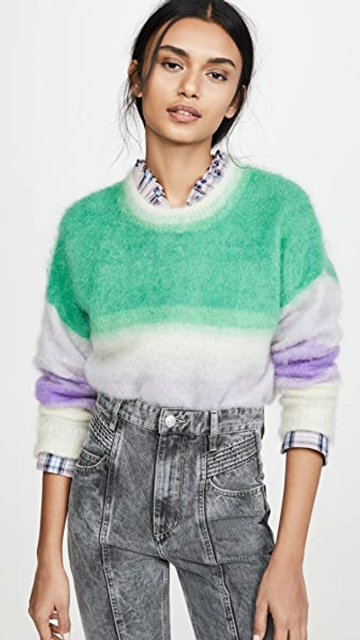 Shop Isabel Marant Étoile Drussell Mohair Pullover In Green