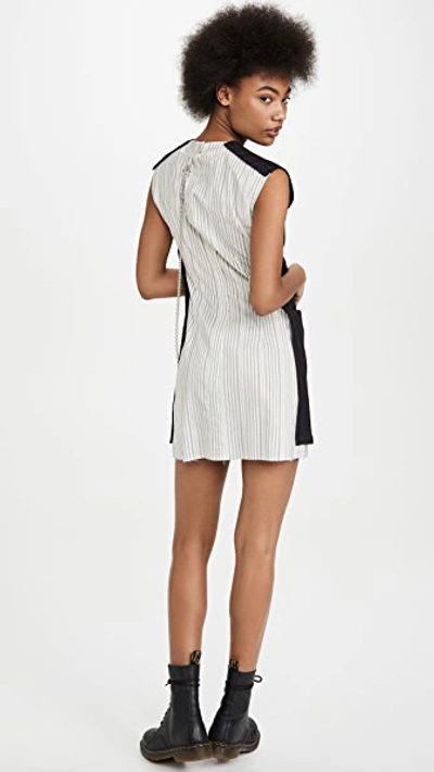 Shop Acne Studios Doniella Pinstripe Dress In Navy Blue