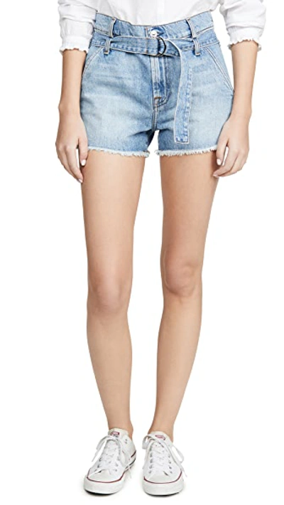 Shop 7 For All Mankind Paperbag Shorts In Prairie Sky