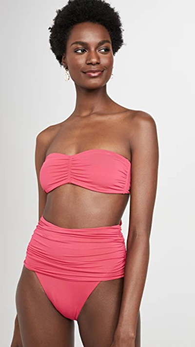 Shop Stella Mccartney Dropped High Waist Bikini Bottoms In Azalea/clementine