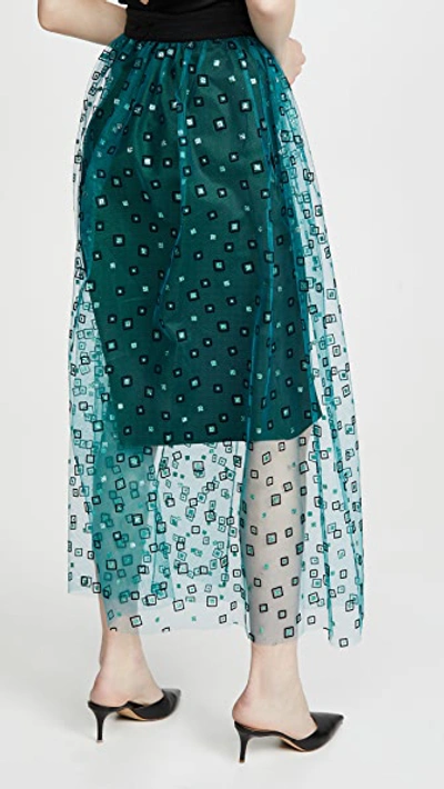 Shop Rachel Comey Frame Tulle Fetes Skirt In Teal