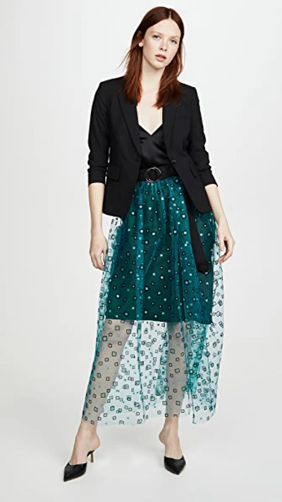 Shop Rachel Comey Frame Tulle Fetes Skirt In Teal