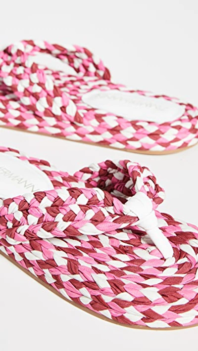 Shop Zimmermann Cotton Braid Sandals In Rouge Multi