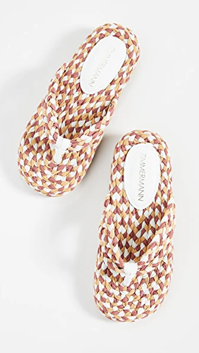 Shop Zimmermann Cotton Braid Sandals In Yellow Multi