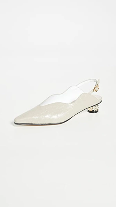 Shop Yuul Yie Kalabera Sandals In Beige Croc/gold