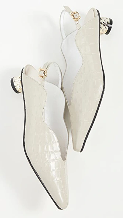 Shop Yuul Yie Kalabera Sandals In Beige Croc/gold