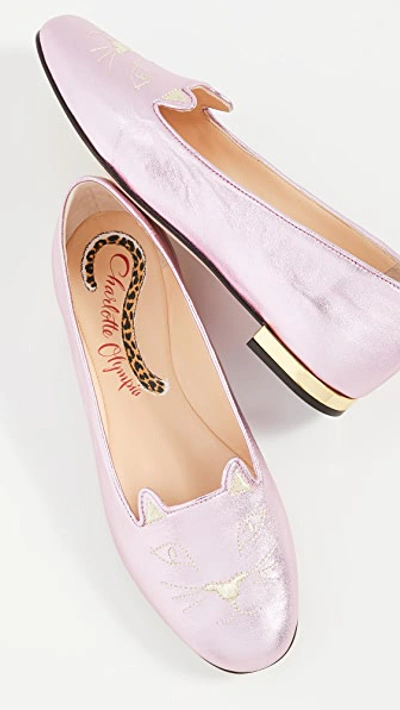 Shop Charlotte Olympia Kitty Flats In Pink