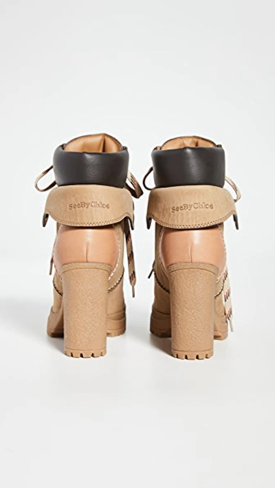 Shop See By Chloé Eileen High Heel Booties In Tortora/natural