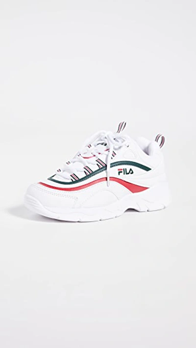 Shop Fila Ray Sneakers In White/syca/fred