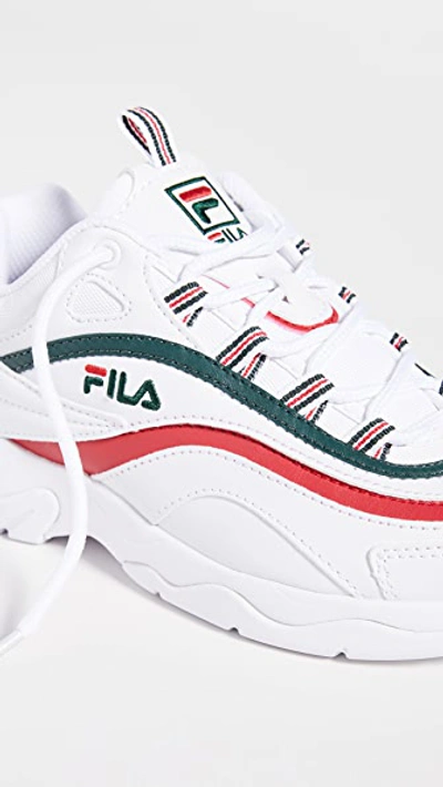 Shop Fila Ray Sneakers In White/syca/fred