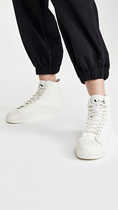 Shop Y-3 Yuben Mid Sneakers In Offwhite/offwhite/offwhite