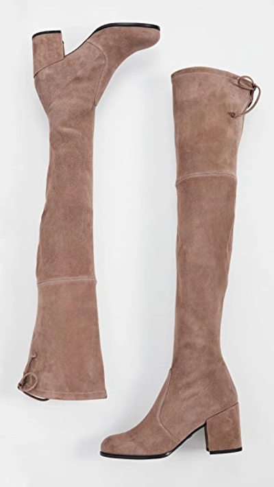 Shop Stuart Weitzman Tieland Over The Knee Boots In Taupe