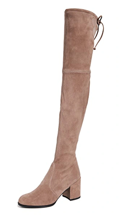Shop Stuart Weitzman Tieland Over The Knee Boots In Taupe