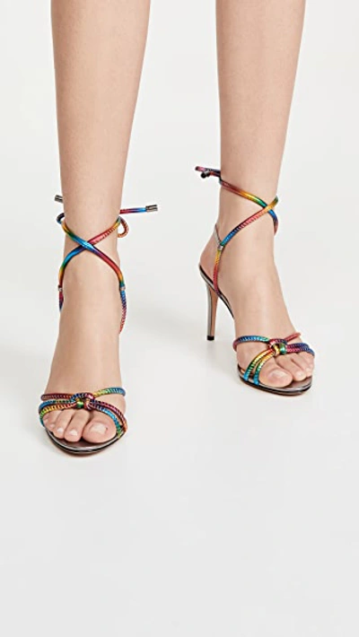 Shop Alexandre Birman Rebecca Sandals 85mm In Multi/graphite