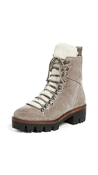 Jeffrey Campbell Culvert Sherpa Combat Boots In Taupe | ModeSens