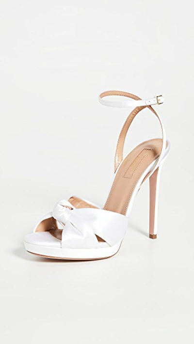 Shop Aquazzura 115mm Chance Sandals In White