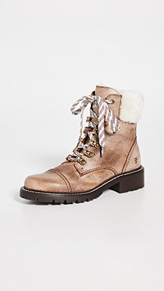 frye samantha shearling hiker boots