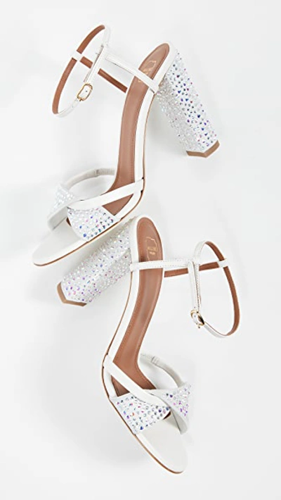 Shop Malone Souliers Tara Ms Crystal 100mm Sandals In Cream