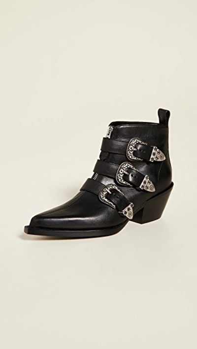 Shop R13 Three Buckle Ankle Boots In Black