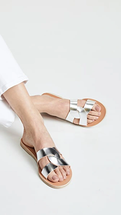 Shop Ancient Greek Sandals Desmos Slides In Silver