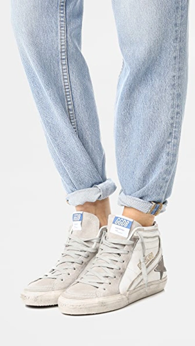 Shop Golden Goose Slide Sneakers In White