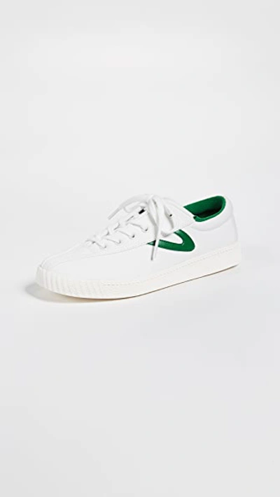 Shop Tretorn Nylite Sneakers In Vintage White/green