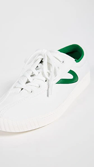 Tretorn Nylite Plus Canvas Sneakers In Vintage White/green