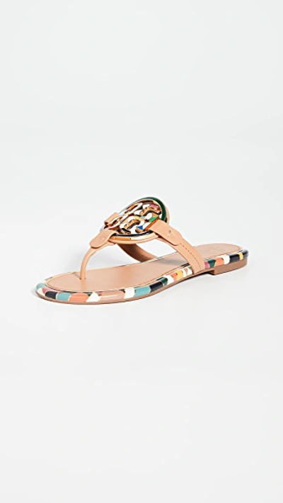 Tory Burch Miller Enamel Sandal In Mosaic Print Leather In Aged Vachetta |  ModeSens