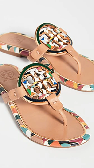 Tory Burch Miller Enamel Sandal In Mosaic Print Leather In Aged Vachetta |  ModeSens