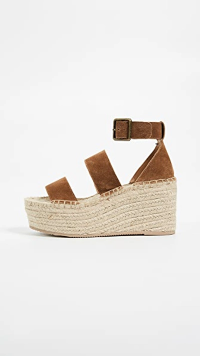 Shop Soludos Palma Platform Sandals In Walnut