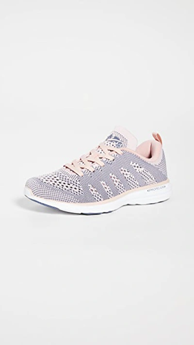 Shop Apl Athletic Propulsion Labs Techloom Pro Sneakers In Peach Puree/grisaille/white