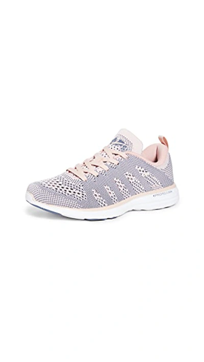 Shop Apl Athletic Propulsion Labs Techloom Pro Sneakers In Peach Puree/grisaille/white