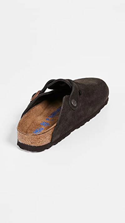 Birkenstock Boston Sfb Cork-footbed Suede Clogs In Black