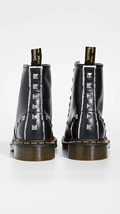 Shop Dr. Martens' 1460 Stud 8 Eye Boots In Black