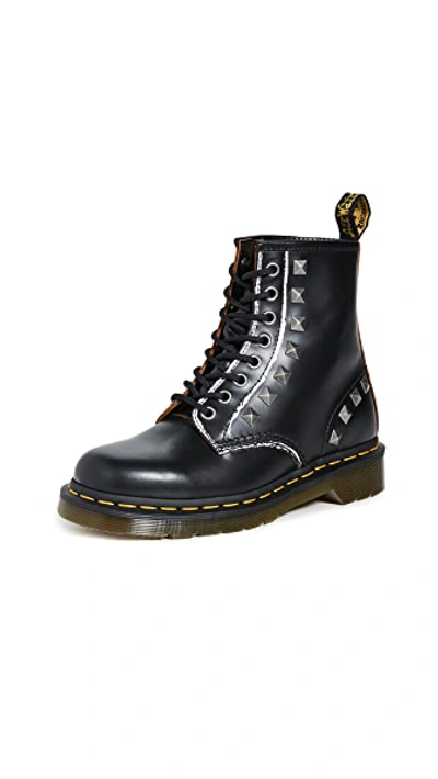 Shop Dr. Martens' 1460 Stud 8 Eye Boots In Black