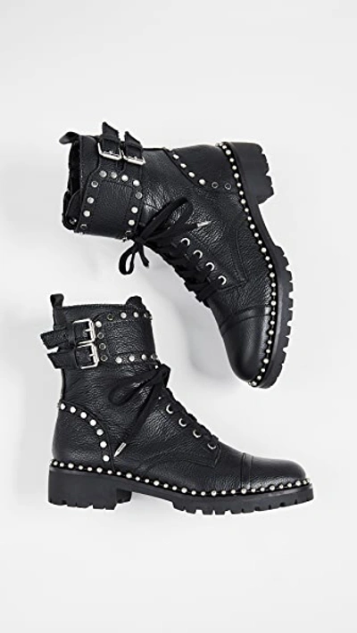 Shop Sam Edelman Jennifer Moto Boots In Black