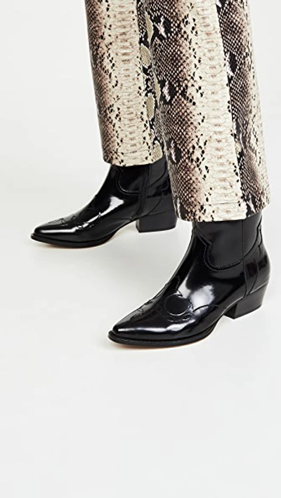 Shop Villa Rouge Bronson Cowboy Boots In Black/black