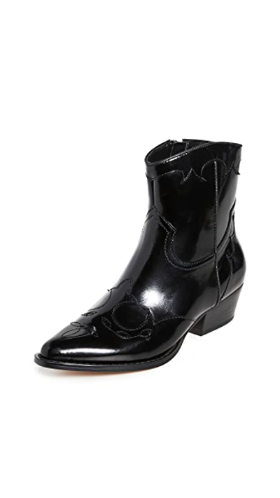 Shop Villa Rouge Bronson Cowboy Boots In Black/black