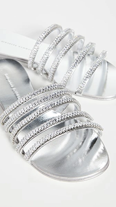 Shop Giuseppe Zanotti Nuvòroll Slides 10mm In Metal Silver