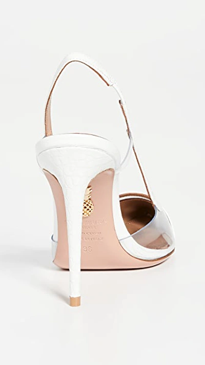 Shop Aquazzura 105mm Temptation Pumps In White