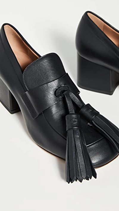 Shop Marni Heeled Loafers In Black