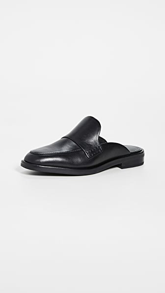 black loafer mules