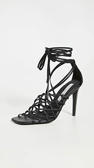 Shop Stella Mccartney Woven Sandals In Black